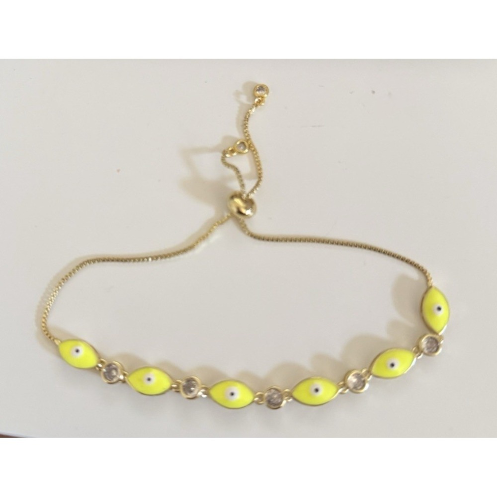 Gold Plated Evil Eye Amulet Bracelet Oro Laminado Mal De Ojo Pulsera